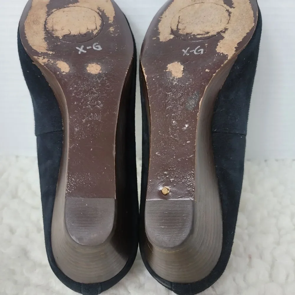 Tory Burch Black Suede Wedge Ballet Flats